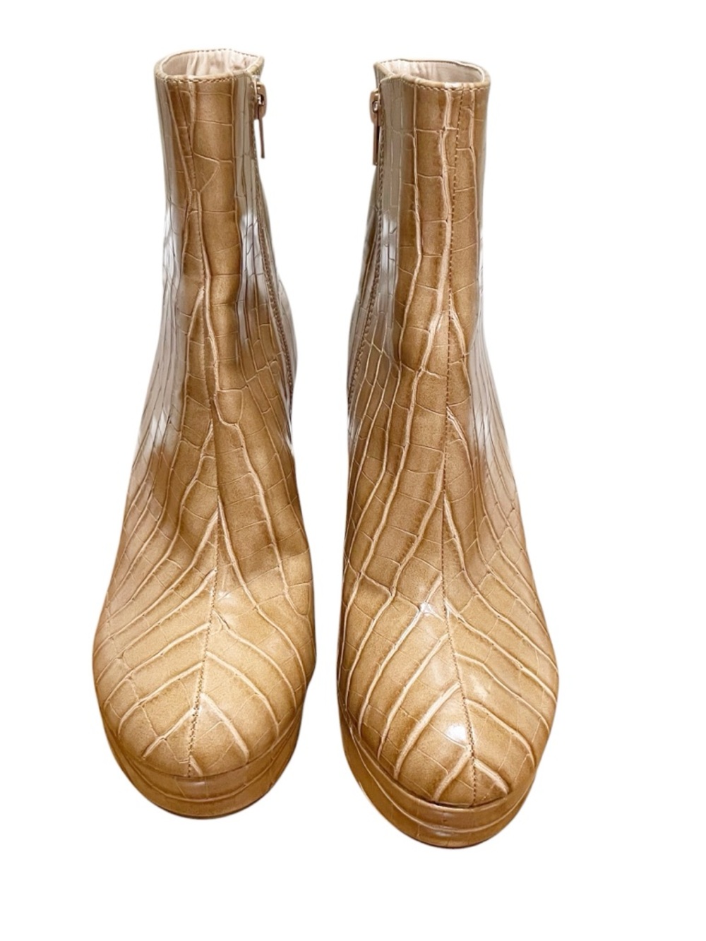 Lulu's Layne Sand Croc Platform Ankle Booties Tan Women’s Size 8.5 - Picture 5 of 10